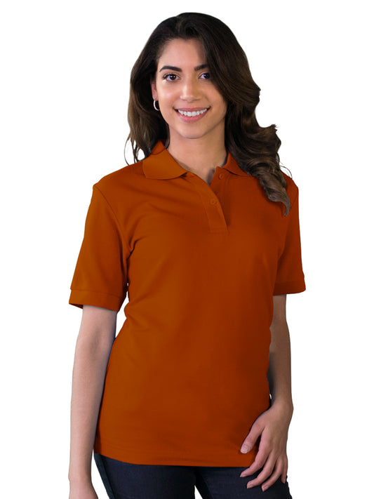 Women's Pocketless Soft Touch Polo - BG6500 - Burnt Orange
