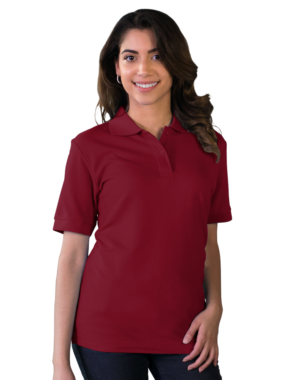 Women's Pocketless Soft Touch Polo - BG6500 - Burgundy