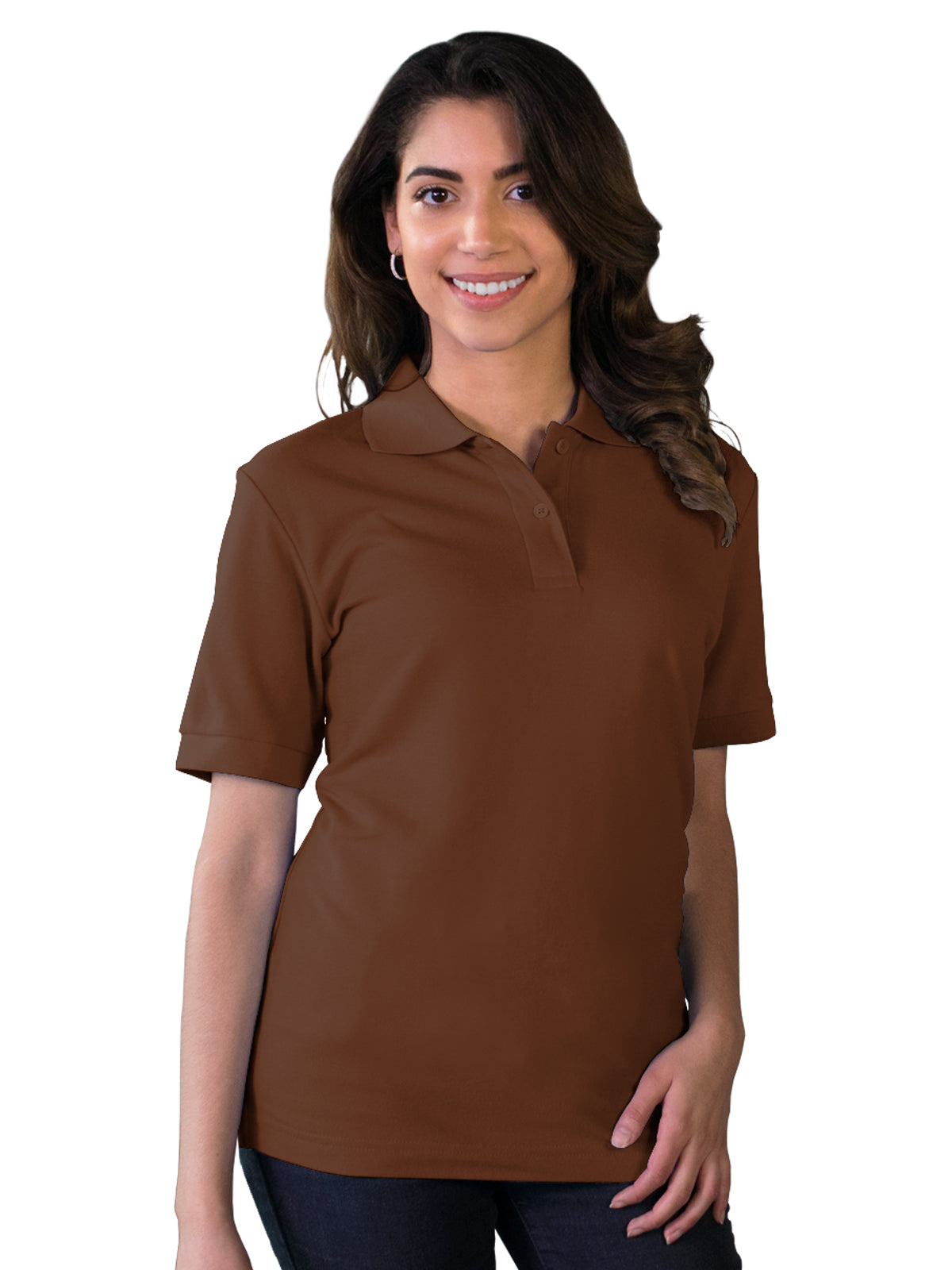 Women's Pocketless Soft Touch Polo - BG6500 - Chocolate