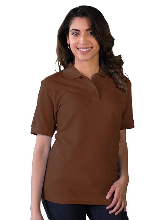 Women's Pocketless Soft Touch Polo - BG6500 - Chocolate