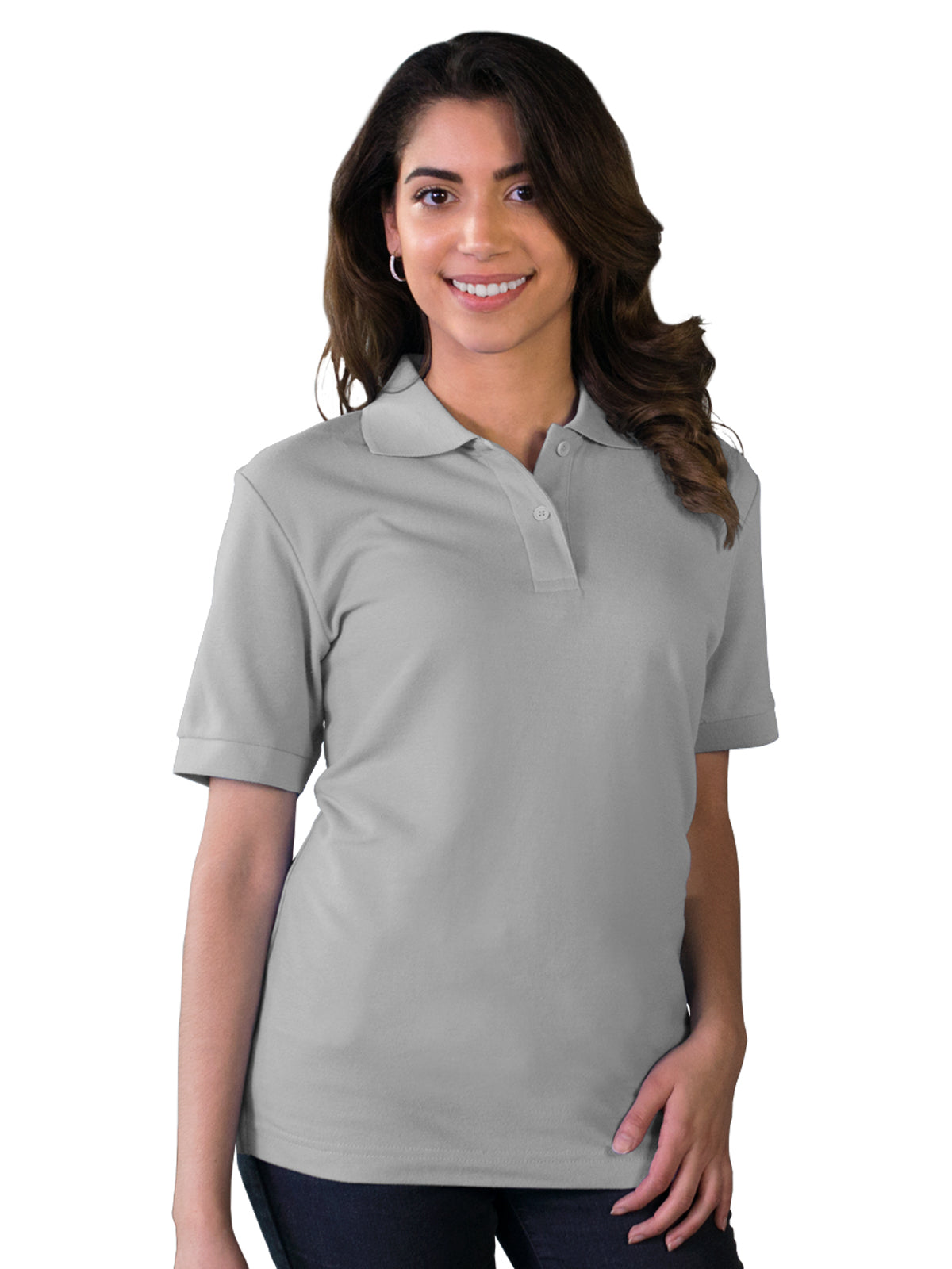 Women's Pocketless Soft Touch Polo - BG6500 - Grey