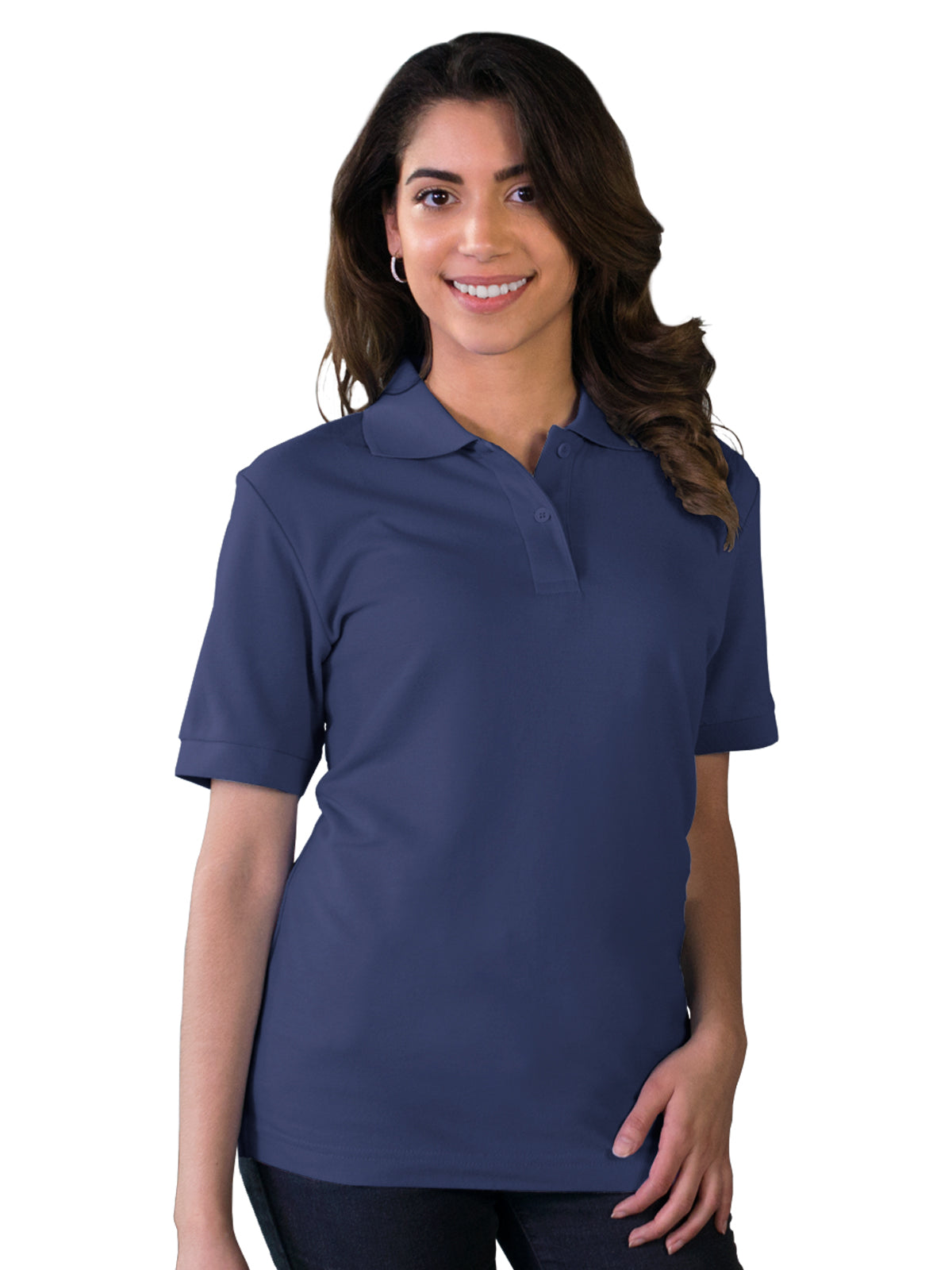 Women's Pocketless Soft Touch Polo - BG6500 - Navy