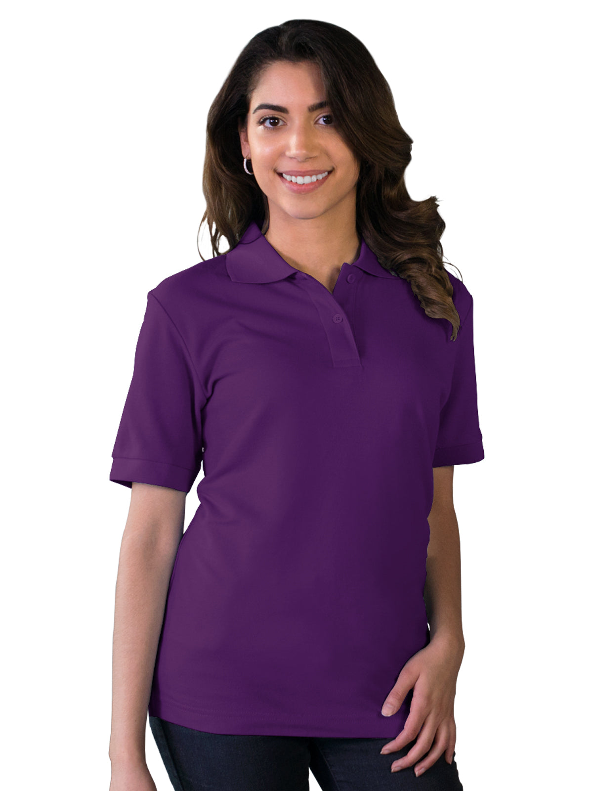 Women's Pocketless Soft Touch Polo - BG6500 - Purple