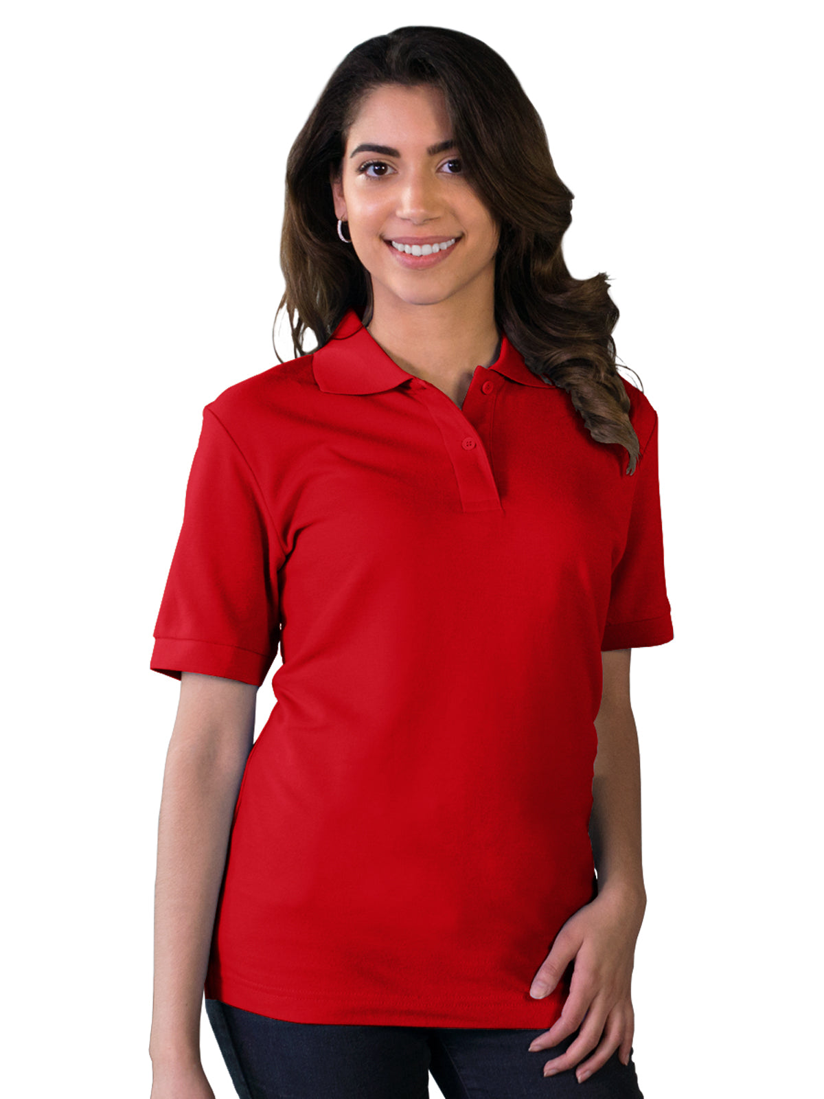 Women's Pocketless Soft Touch Polo - BG6500 - Red