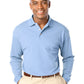 Men's Pocketless Superblend Long Sleeve Polo - BG7207 - Light Blue