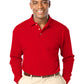 Men's Pocketless Superblend Long Sleeve Polo - BG7207 - Red
