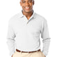 Men's Pocketless Superblend Long Sleeve Polo - BG7207 - White