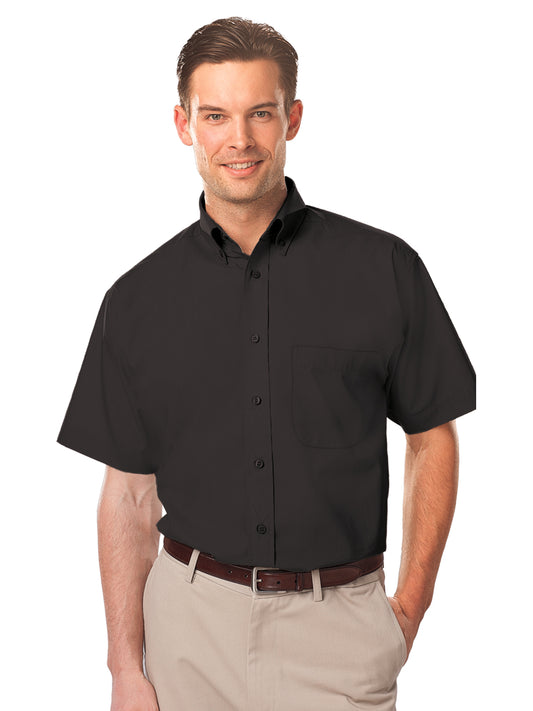 Men's 1-Pocket Short Sleeve Value Poplin Shirt - BG7210S - Black