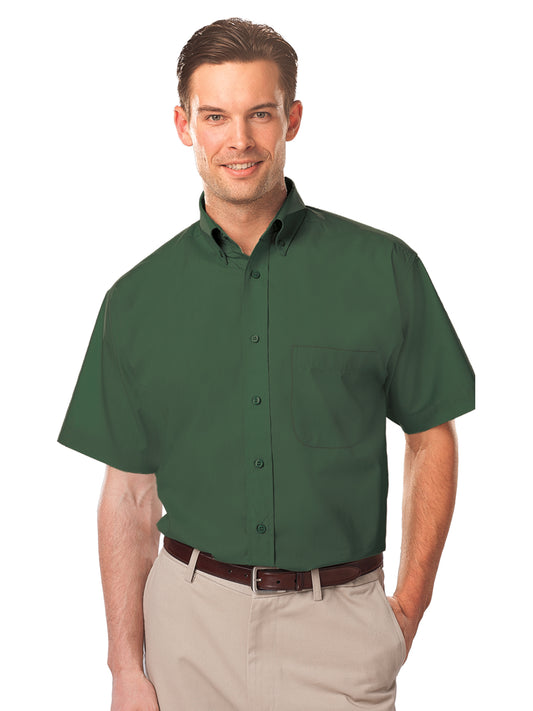 Men's 1-Pocket Short Sleeve Value Poplin Shirt - BG7210S - Hunter