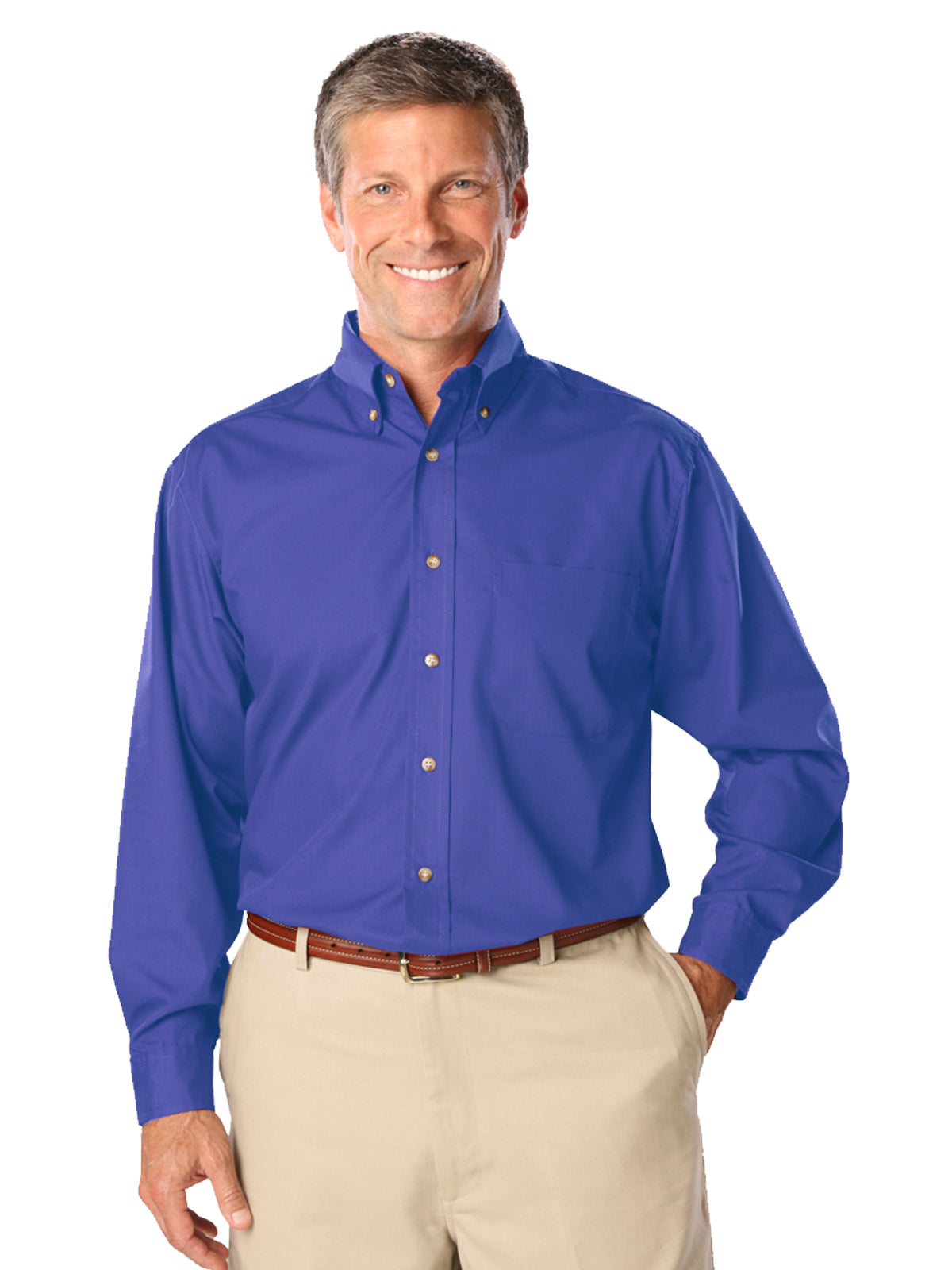 Men's 1-Pocket Superblend Poplin Shirt - BG7216 - French Blue