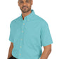 Men's 1-Pocket Short Sleeve Superblend Poplin Shirt - BG7216S - Aqua