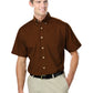 Men's 1-Pocket Short Sleeve Superblend Poplin Shirt - BG7216S - Chocolate