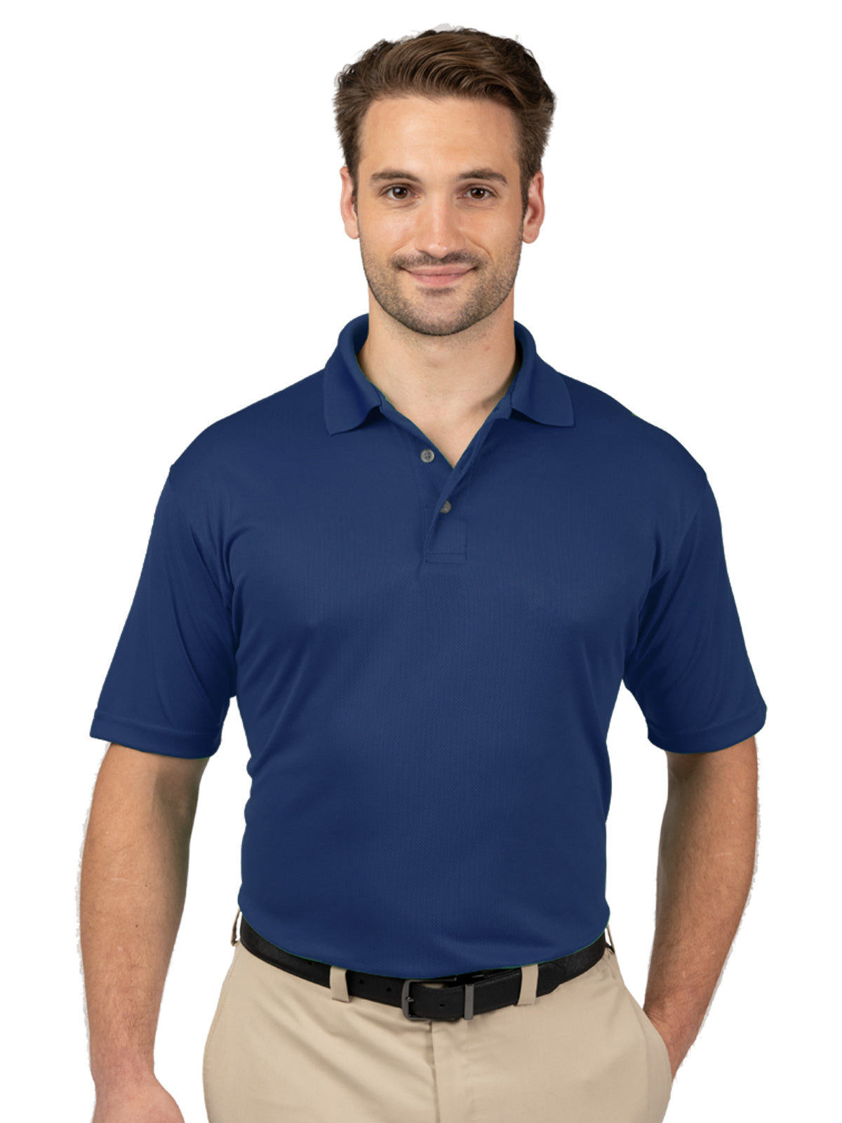 Men's Pocketless Wicking Short Sleeve Polo - BG7219 - Navy