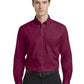 Men's 1-Pocket Matching Buttons Poplin Shirt - BG7266 - Burgundy