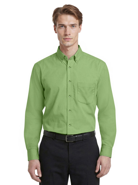 Men's 1-Pocket Matching Buttons Poplin Shirt - BG7266 - Cactus
