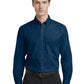 Men's 1-Pocket Matching Buttons Poplin Shirt - BG7266 - Navy