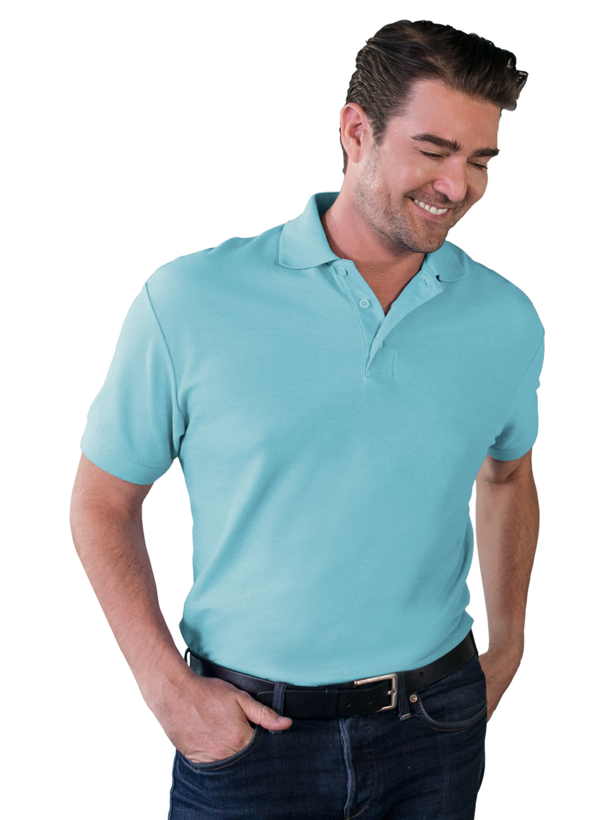 Men's Pocketless Soft Touch Polo - BG7500 - Aqua