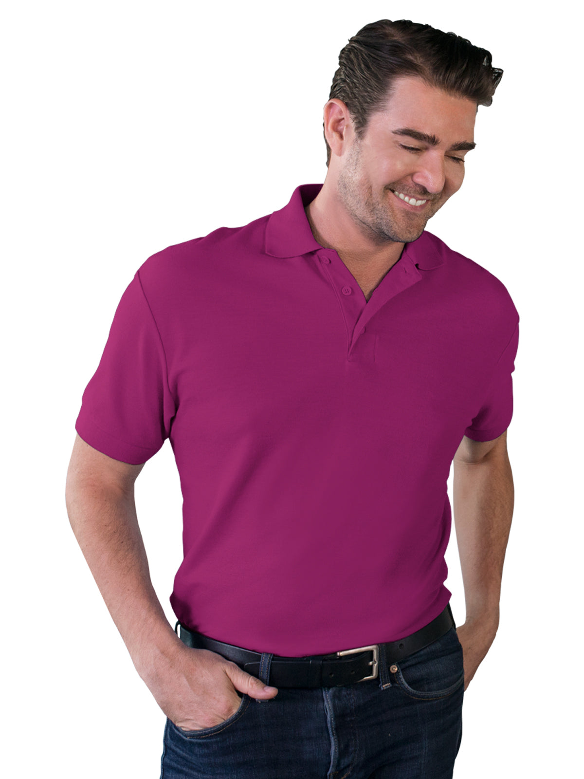 Men's Pocketless Soft Touch Polo - BG7500 - Berry