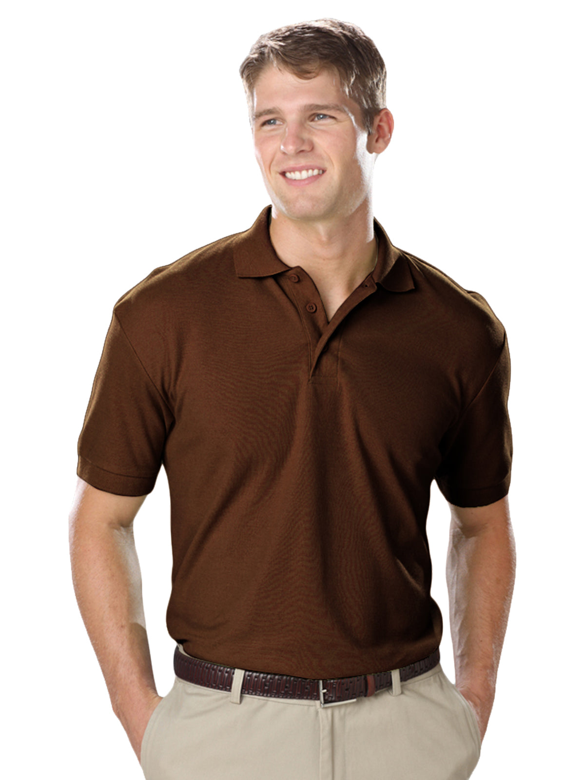 Men's Pocketless Soft Touch Polo - BG7500 - Chocolate