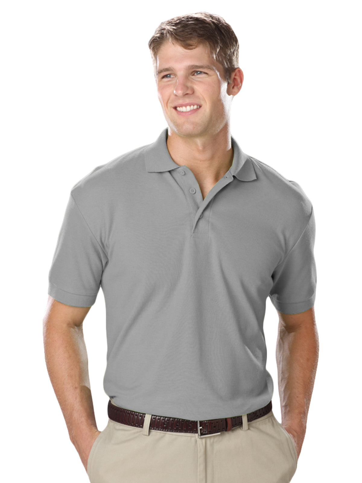 Men's Pocketless Soft Touch Polo - BG7500 - Grey