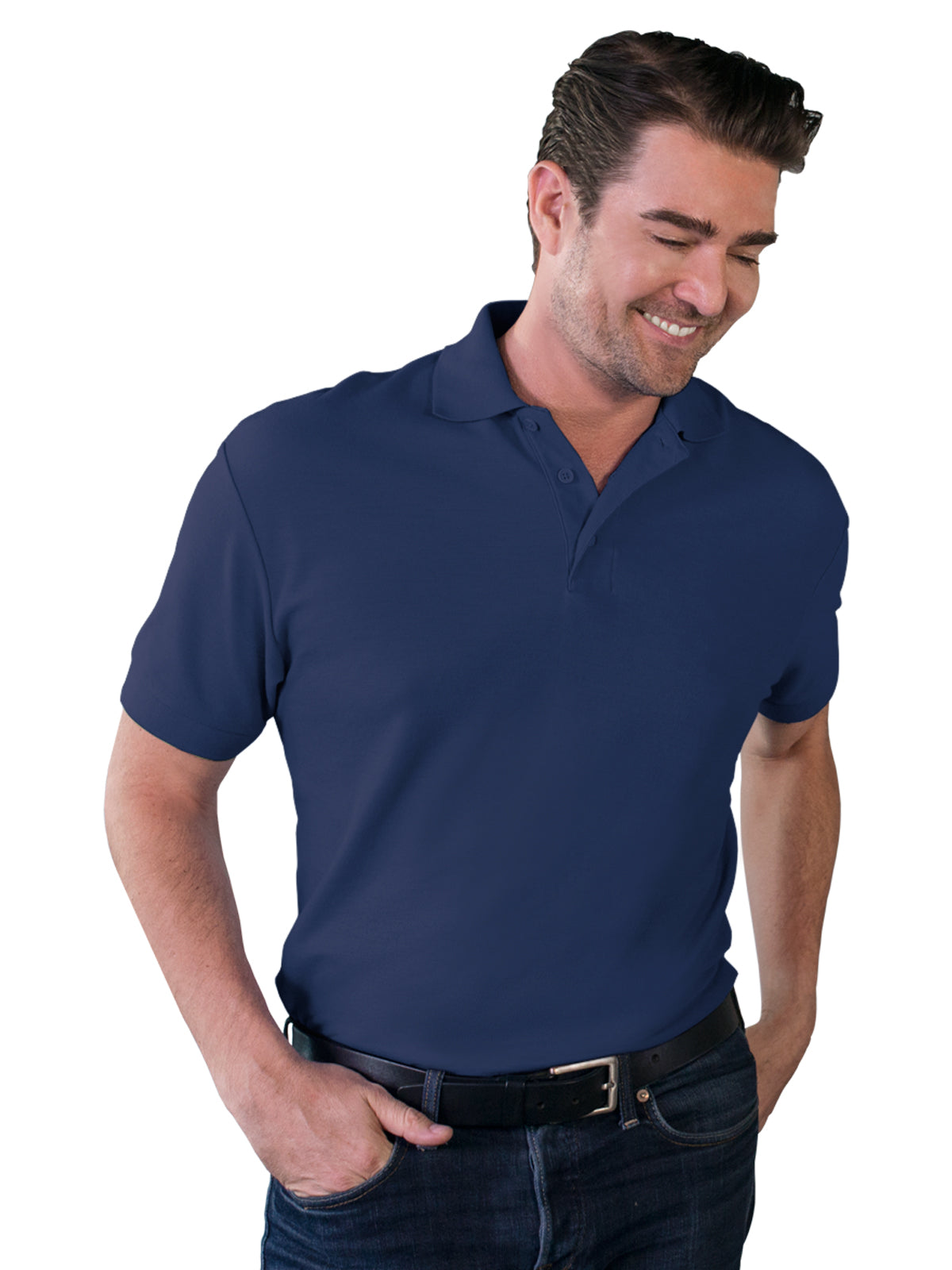 Men's Pocketless Soft Touch Polo - BG7500 - Navy
