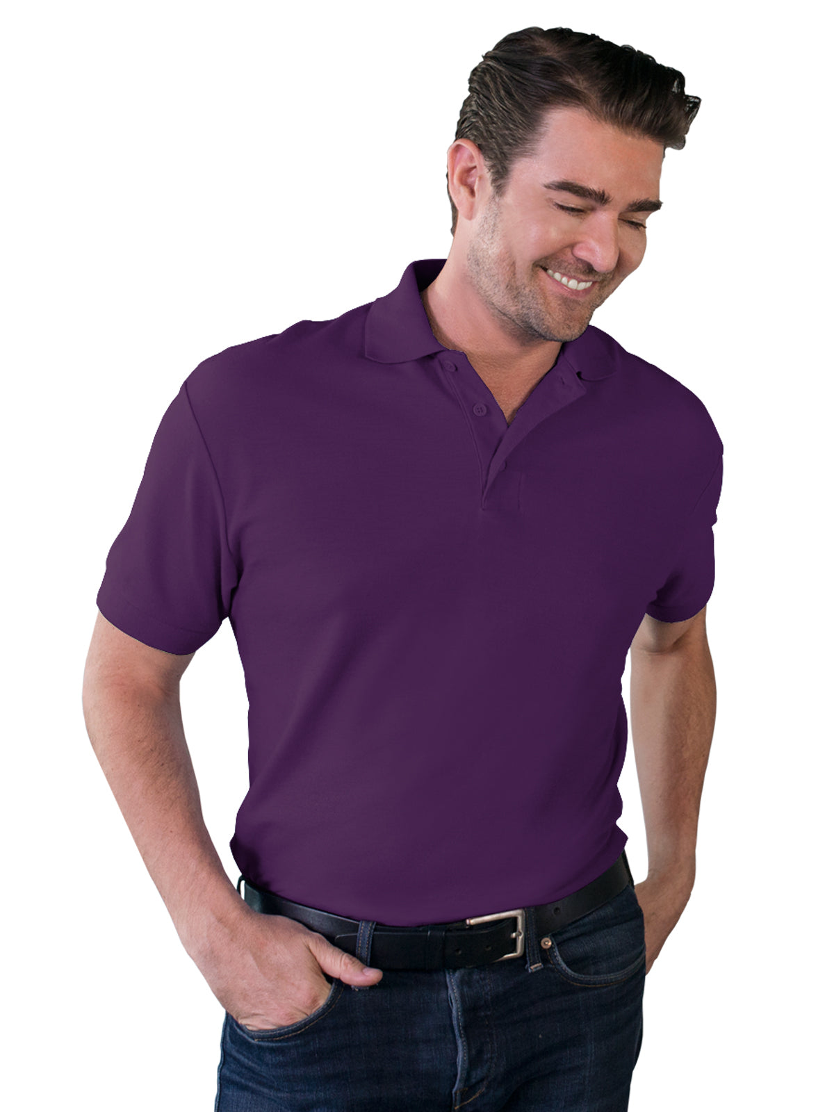 Men's Pocketless Soft Touch Polo - BG7500 - Purple