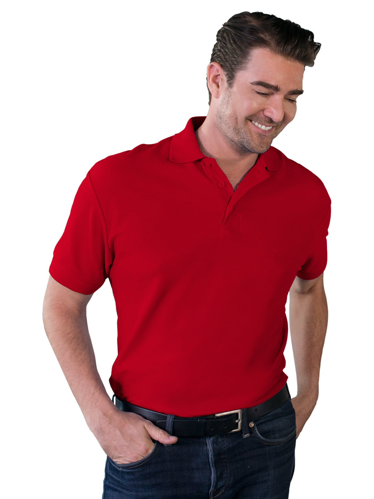 Men's Pocketless Soft Touch Polo - BG7500 - Red