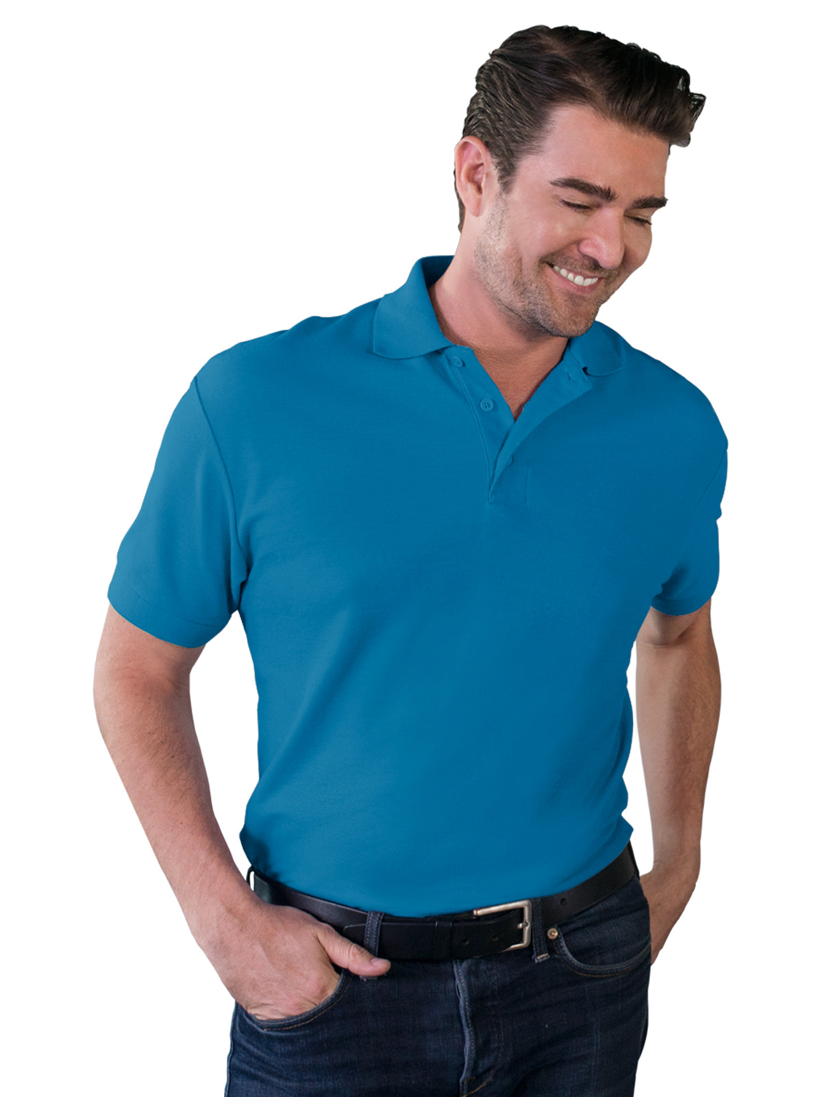 Men's Pocketless Soft Touch Polo - BG7500 - Turquoise