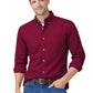 Men's 1-Pocket Cotton Twill Shirt - BG8213 - Burgundy