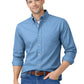 Men's 1-Pocket Cotton Twill Shirt - BG8213 - Light Blue