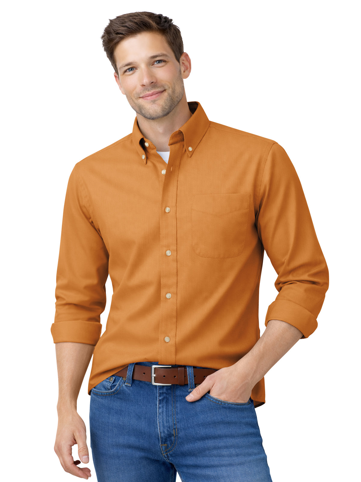 Men's 1-Pocket Cotton Twill Shirt - BG8213 - Mango
