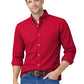 Men's 1-Pocket Cotton Twill Shirt - BG8213 - Red