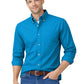 Men's 1-Pocket Cotton Twill Shirt - BG8213 - Turquoise