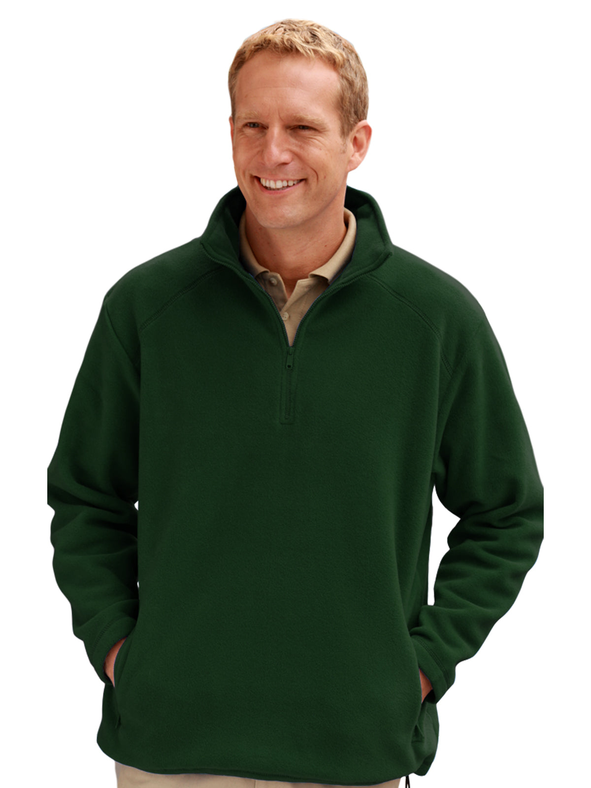 Unisex 2-Pocket Micro Fleece Zip Pullover - BG9952 - Polar Hunter