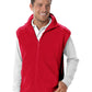 Unisex 2-Pocket Micro Fleece Zip Front Vest - BG9953 - Polar Red