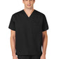 Unisex Double-Pocket V-Neck Top - 100 - Black