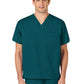 Unisex Double-Pocket V-Neck Top - 100 - Caribbean