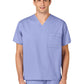 Unisex Double-Pocket V-Neck Top - 100 - Ceil Blue
