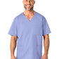 Men's Four-Pocket Modified V-Neck Top - 103 - Ceil Blue