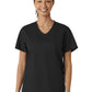 Women's Three-Pocket Curved V-Neck Top - 106 - Black