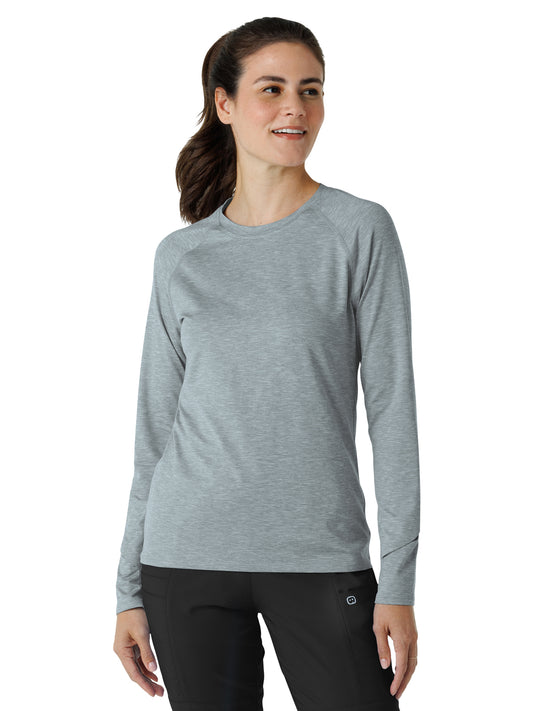 Women's Watch Window Long Sleeve Underscrub Tee - 2139 - Grey Heather