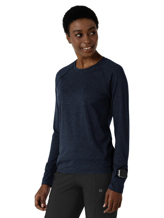 Women's Watch Window Long Sleeve Underscrub Tee - 2139 - Navy Heather