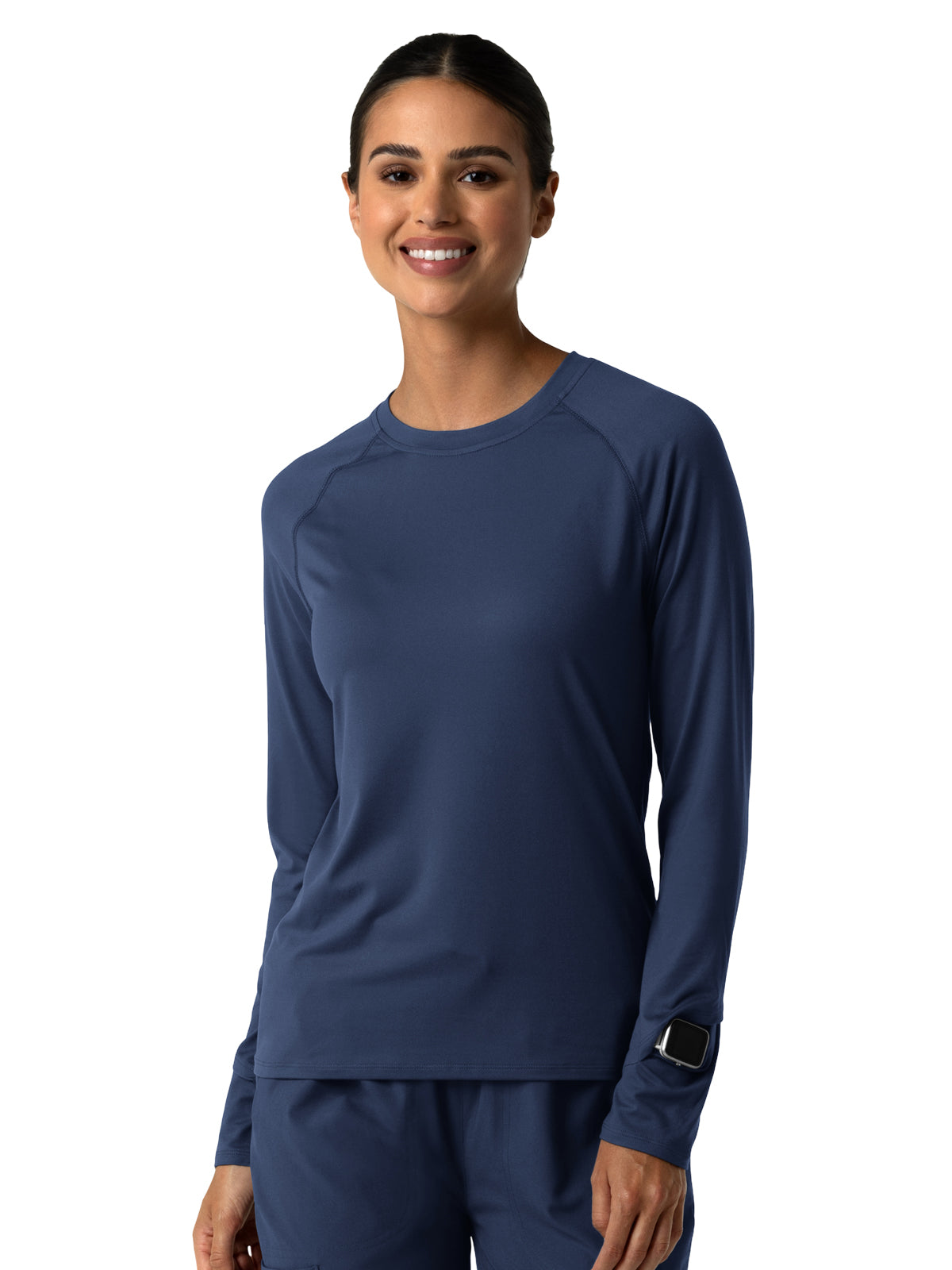 Women's Watch Window Long Sleeve Underscrub Tee - 2139 - Navy