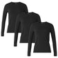 Women's 3-Pack Essential Layer Long Sleeve Underscrub Tee - 2190 - Black
