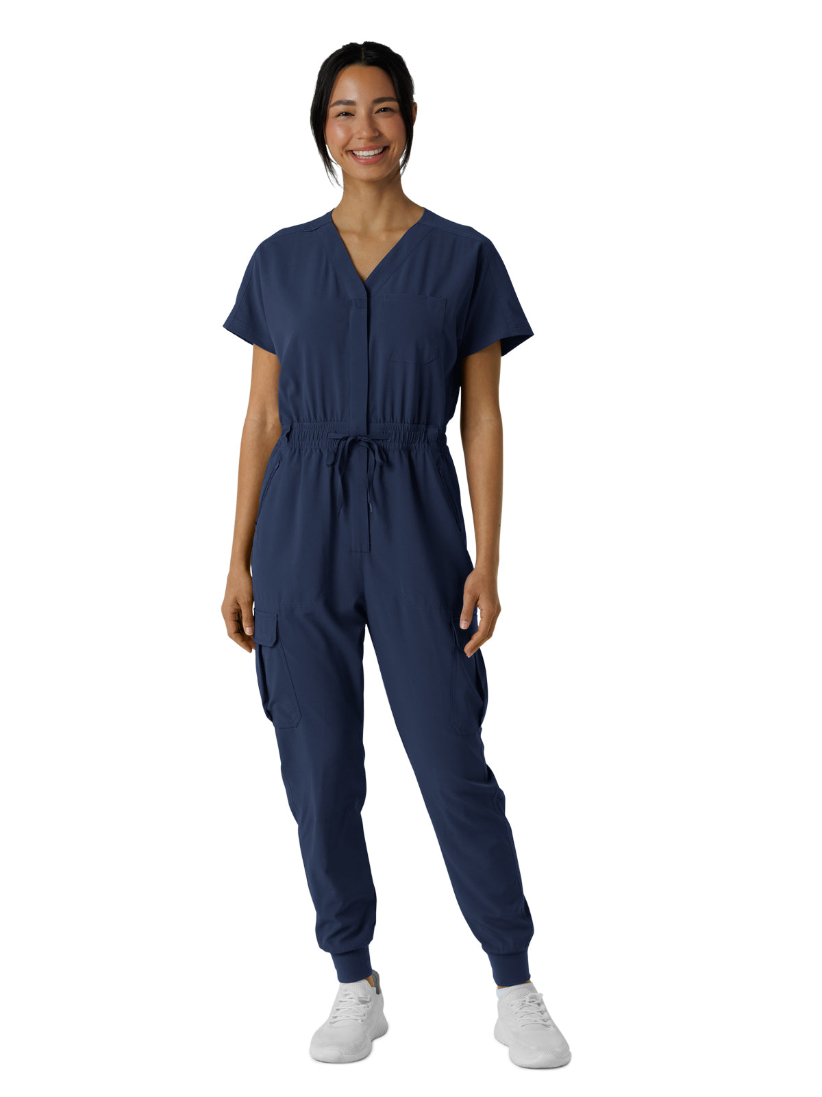 Women's Seven-Pocket Cargo Jogger Jumpsuit - 3234 - Navy