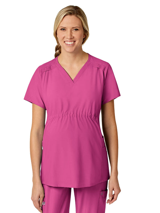 Women's Five-Pocket Maternity Top - 4555 - Hot Pink