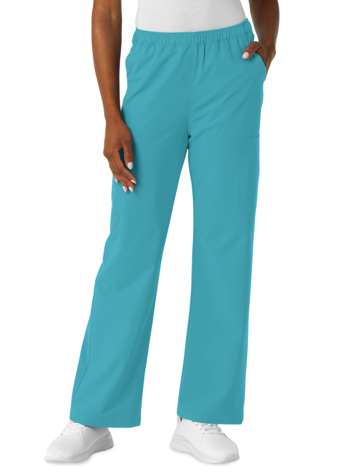 Women's Seven-Pocket Straight Leg Cargo Scrub Pant - 5180 - Teal Blue