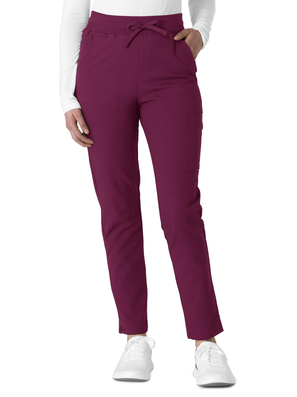 Women's Seven-Pocket Straight Slim Leg Pant - 5222 - Wine