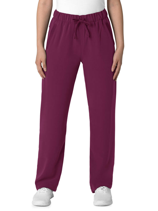 Women's Four-Pocket High-Low Hem Pant - 5232 - Wine
