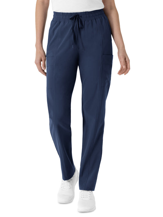 Women's Five-Pocket High Waist Tapered Scrub Pant - 5254 - Navy